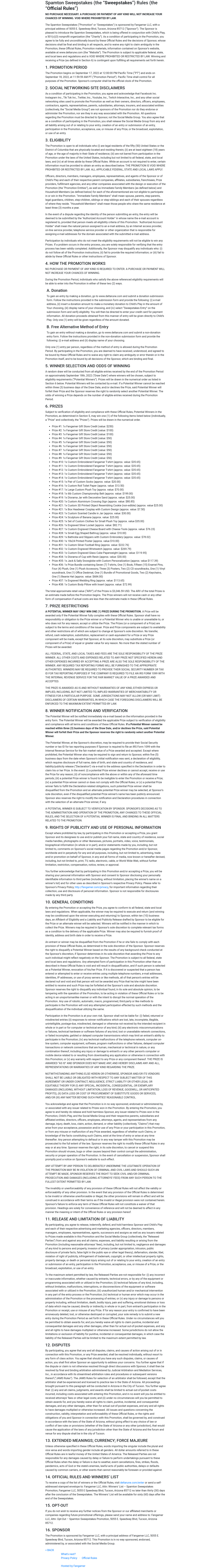 sweepstakes rules